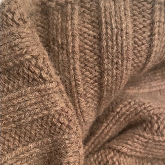 NWT Unisex Tan Ribbed Knit cashmere Beanie made in Italy - Picture 7 of 10